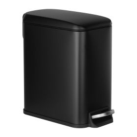 VEVOR Slim Bathroom Trash Can, 11.4 x 5.71 x 10.7 Inch Small Bedroom Trashcan with Step Pedal & Soft Close Lid