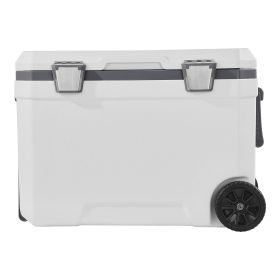 VEVOR Portable Cooler, 45 QT Wheeled Cooler with Ice Retention, Heavy-Duty Handles and Cup Holder