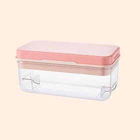 1pc Ice Cube Tray Mold With Lid And Bin; 32-cell Ice Cubes Mold; Ice Tray For Freezer; Ice Freezer Container; Spill-Resistant Removable Lid & Ice (Color: Pink)