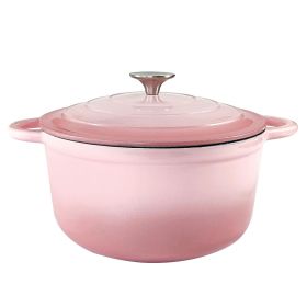 Dutch Oven,Dutch Oven Pot with Lid,4.5 QT Enamel Dutch Ovens with Dual Handles,Cast Iron Pot for Braiser,Cooking,Gifts for Family (Color: Pink)